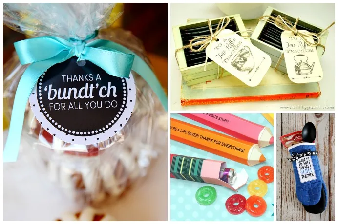 12 cool printable teacher cards to make DIY food gifts more fun