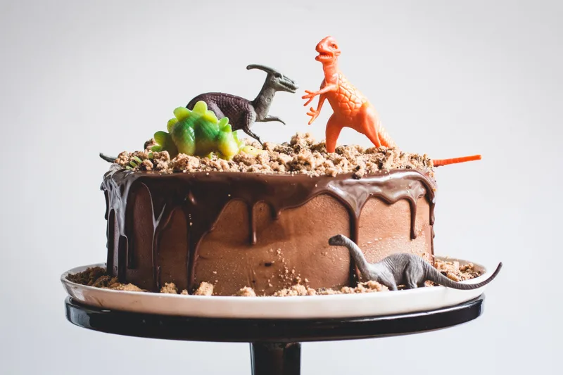 Easy, chocolate dinosaur birthday party cake | Butterlust