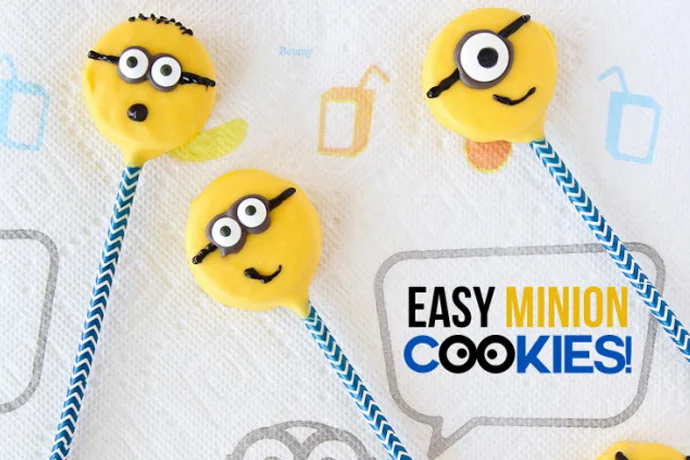 Minions treat recipes: Easy Minions Cookie Pops | Love From the Oven
