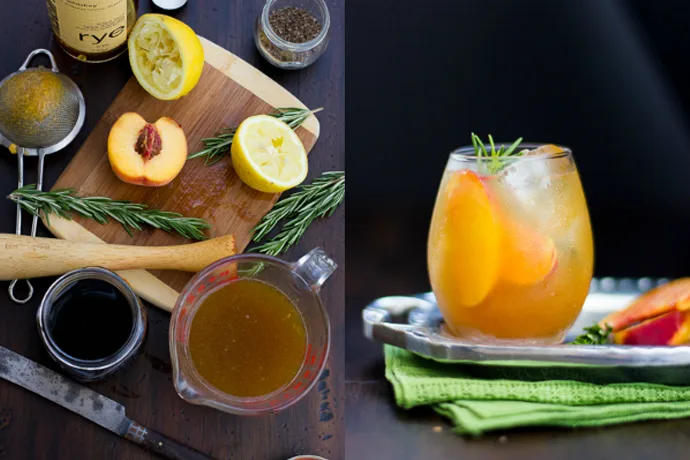 Rosemary Peach Maple Leaf Cocktail: A great drink for summer into fall | The Bojon Gourmet