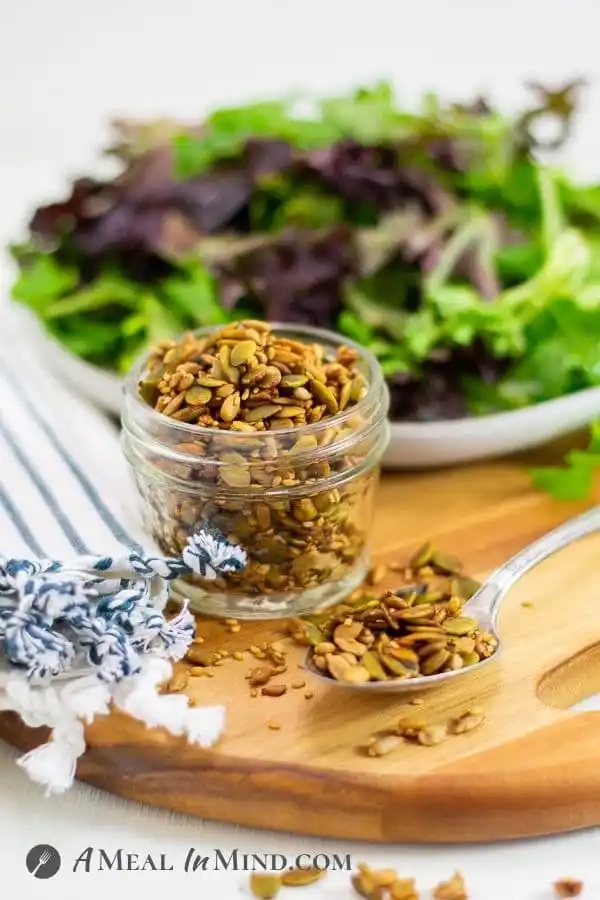 Three Seed Salad Topper from A Meal in Mind Three Seed Salad Topper from A Meal in Mind | Pumpkin seed recipes