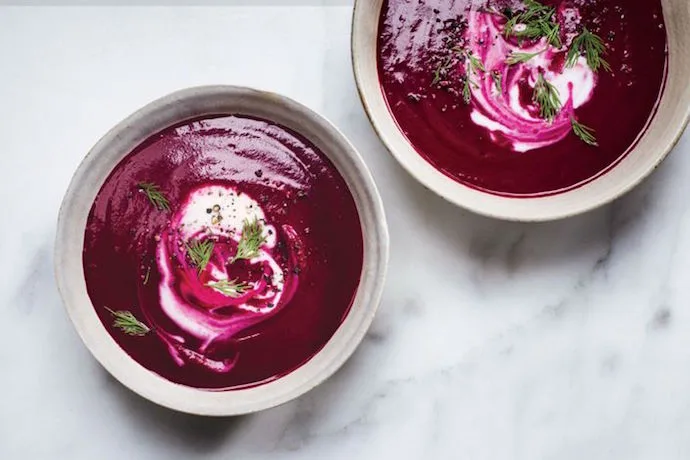 Healthy detox diets: Beta-carotene and fiber rich beets are the star in this Food Lover's Cleanse Beet Soup with Caraway recipe. | Bon Appetit
