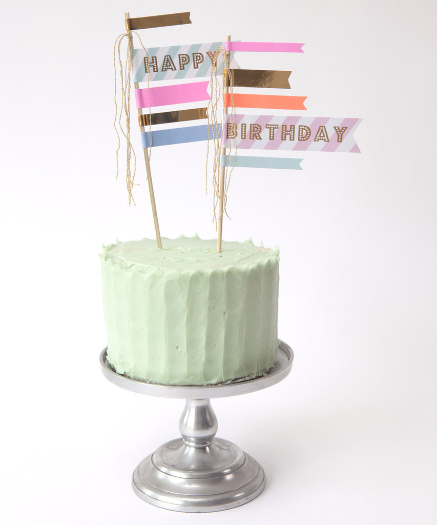 This cool birthday cake idea for tweens and teens doesn't require any cake decorating at all. Phew! | Happy Birthday Flags at the Oh Happy Day store This cool birthday cake idea for tweens and teens doesn't require any cake decorating at all. Phew! | Happy Birthday Flags at the Oh Happy Day store