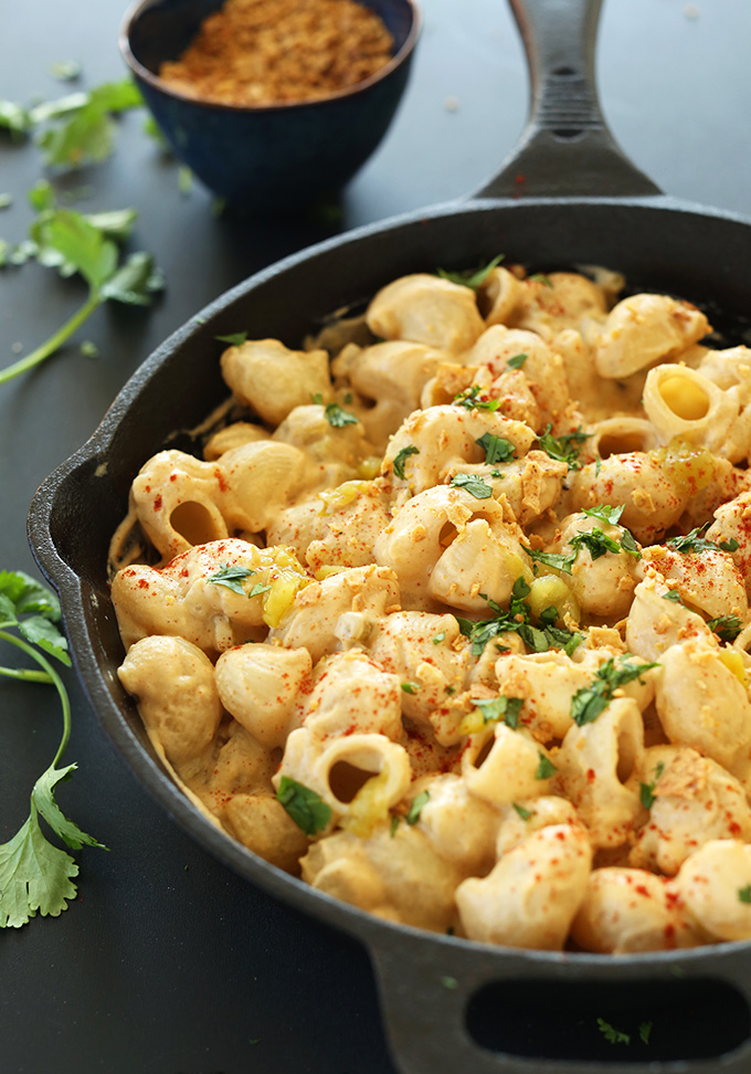 Decadent Mac and Cheese Recipes: Vegan Green Chili Mac ‘n’ Cheese from Minimalist Baker