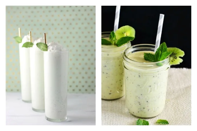 Two all-natural, dye-free Shamrock Shake recipes, one with boozy, one without, both minty delicious | Cool Mom Eats