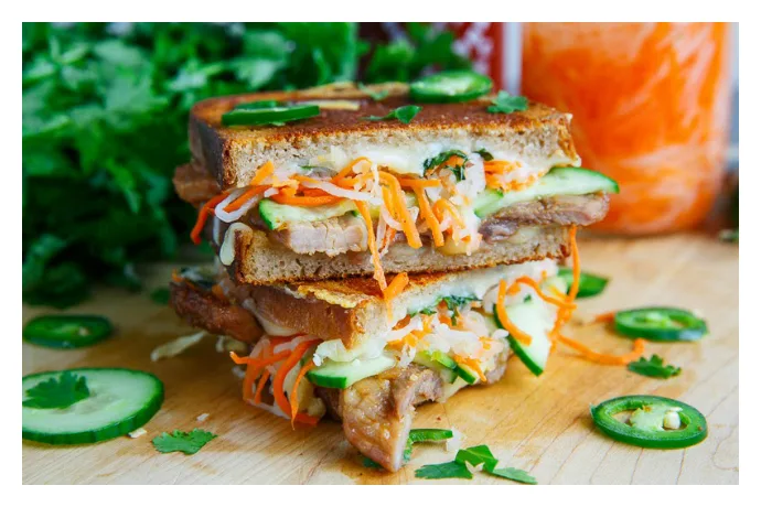 Get creative with your grilled cheese sandwiches! We can't wait to try this Banh Mi Grilled Cheese at Closet Cooking