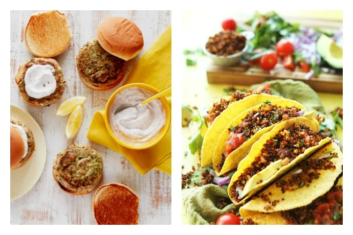 Next week's meal plan done! 5 easy dinner recipes to get you through next Monday-Friday, from Turkey Zucchini Burgers from Weelicious to Quinoa Tacos from Minimalist Baker | Cool Mom Eats
