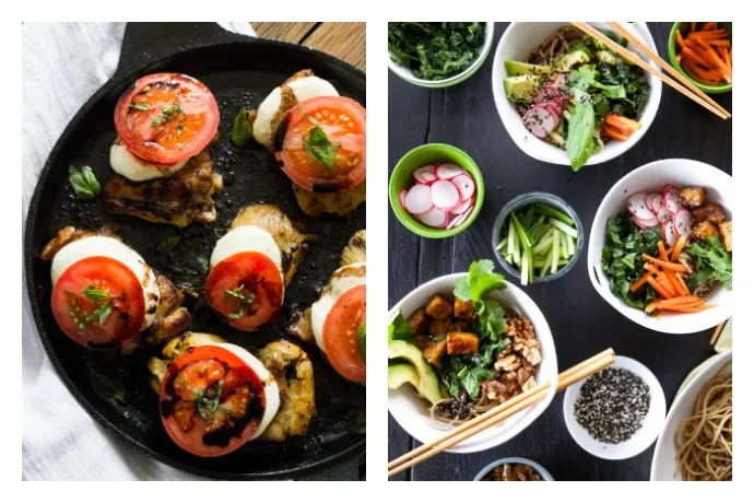 This week's Cool Mom Eats meal plan is ready and waiting for you, including Skillet Chicken Caprese at Little Broken and Build-Your-Own Soba Noodle Bowls at Camille Styles