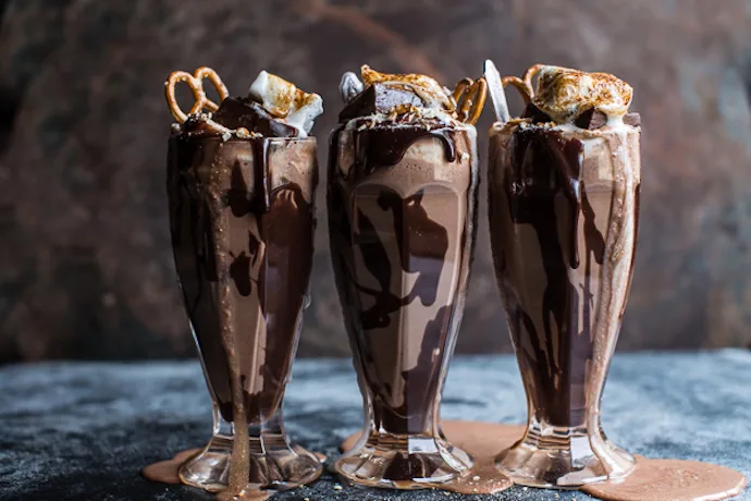 Delicious no-bake desserts | S'mores milkshakes at Half-baked Harvest