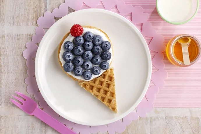 Food art for kids at its finest: Berry Waffle Ice Cream Cone | Driscoll's