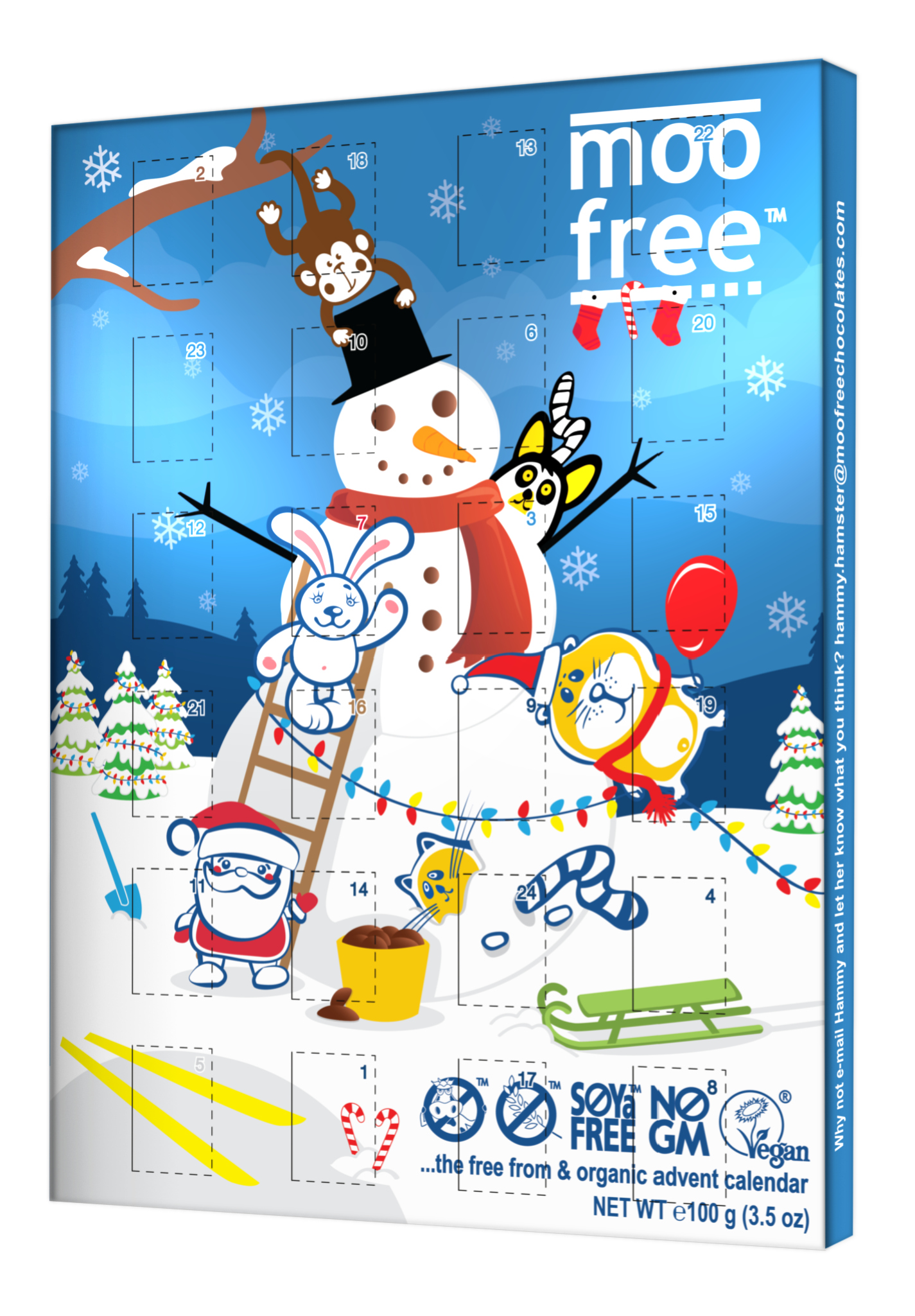 Moo Free makes a dairy- and gluten-free chocolate advent calendar.