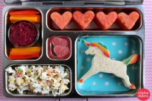 Am magical unicorn bento box at Alpha Mom. Love!