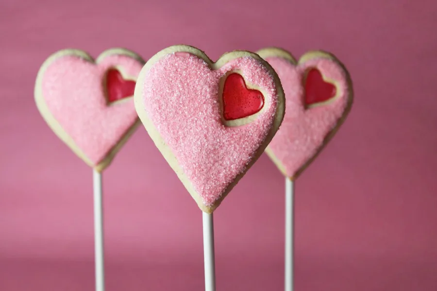Valentine's Day Stained Glass Cookies at Lil Miss Cakes