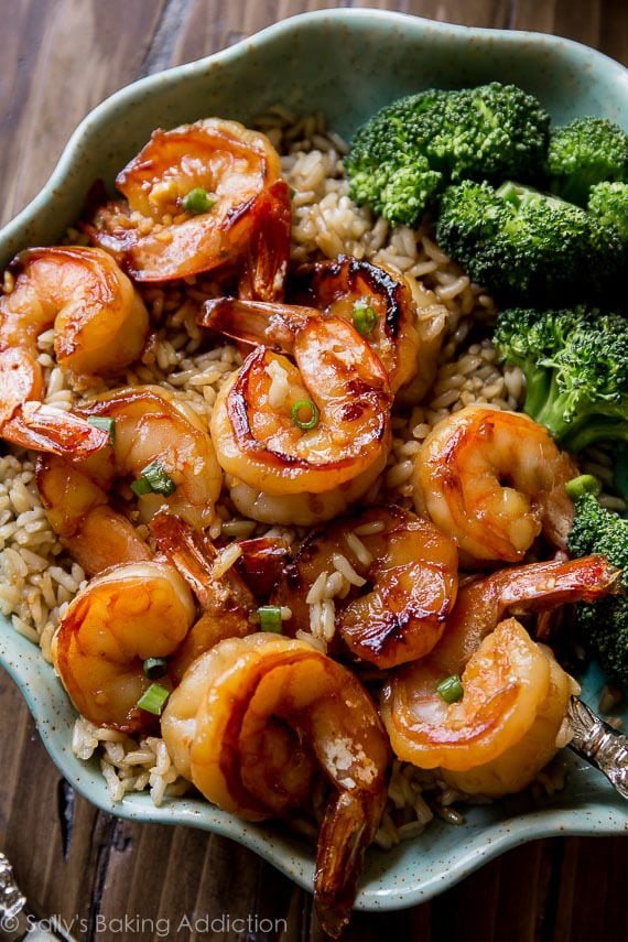 Cool Mom Eats weekly meal plan: 20 minute Honey Garlic Shrimp from Sally's Baking Addiction Cool Mom Eats weekly meal plan: 20 minute Honey Garlic Shrimp from Sally's Baking Addiction