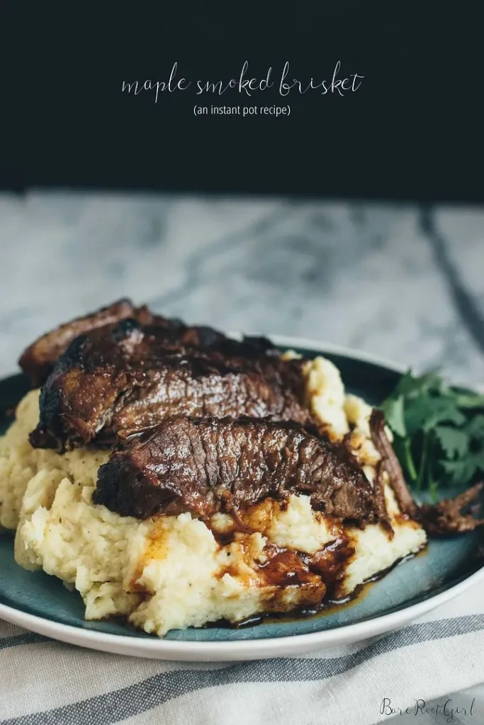Best beginner Instant Pot recipes we can actually recommend: Maple Smoked Brisket at Bare Root Girl