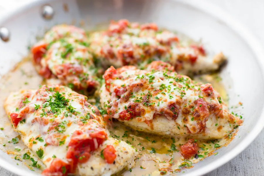 Cool Mom Eats weekly meal plan: 5 easy, family-friendly dinners for the week ahead, including this 15 minute Cheesy Bruschetta Chicken at Simply Recipes