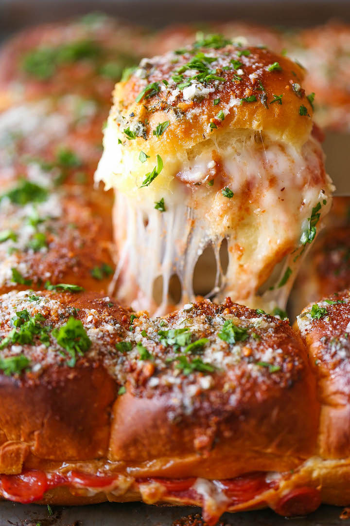 Cool Mom Eats weekly meal plan: Pepperoni Pizza Sliders at Damn Delicious