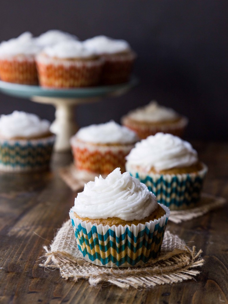 Dessert recipes with vegetables: Sweet Potato Cupcakes with Salted Coconut Oil Frosting | Veggie and The Beast