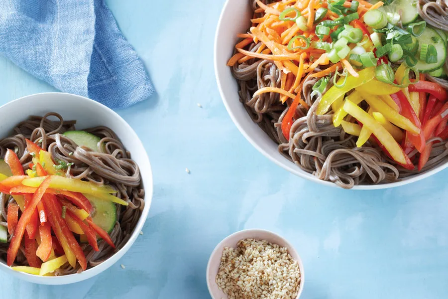 Cold Soba Noodle Salad from MAKE IT EASY cookbook by Stacie Billis at Cool Mom Eats