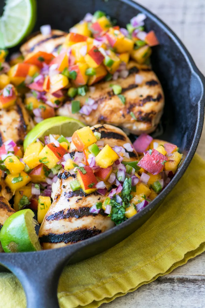 Grilled Chicken with Peach Salsa at The View From Great Island Grilled Chicken with Peach Salsa at The View From Great Island