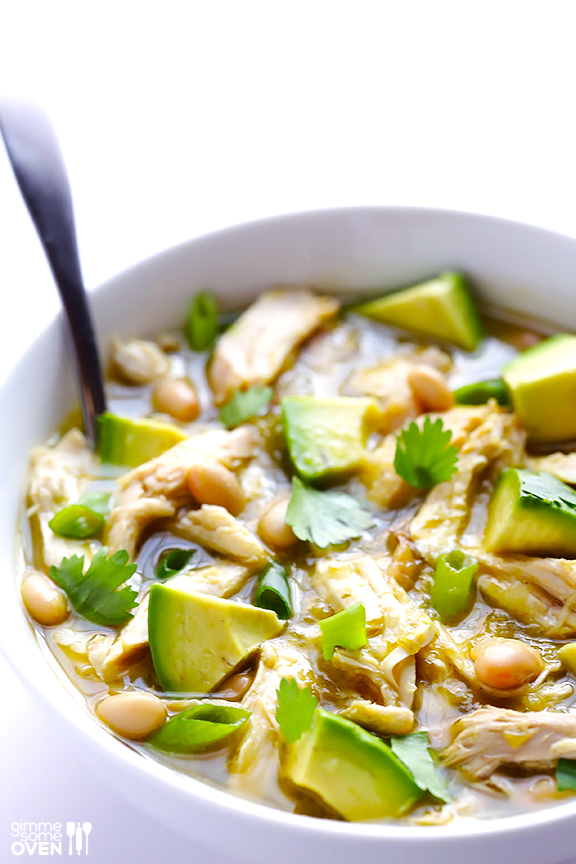Best easy chicken recipes for families: 5-Ingredient White Chicken Chili at Gimme Some Oven 