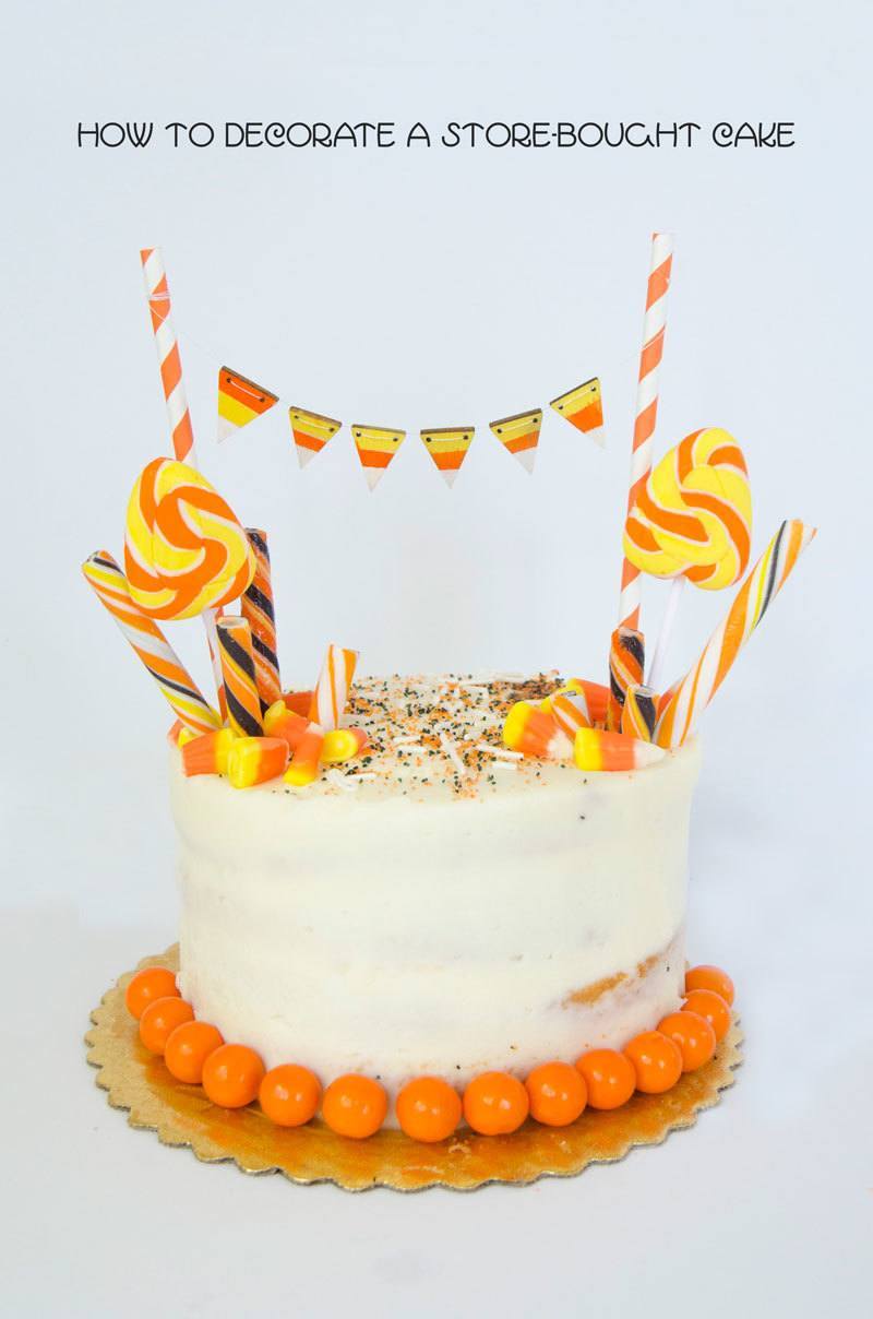 Ways to make over a store-bought cake: Candy Corn Cake | Love the Day