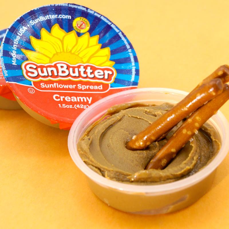 SunButter On the Go Single Cups are great high protein snack you can grab at the store if your child doesn't eat nuts or goes to a nut-free school -- and they have just as much protein as many nut spreads! | Cool Mom Eats