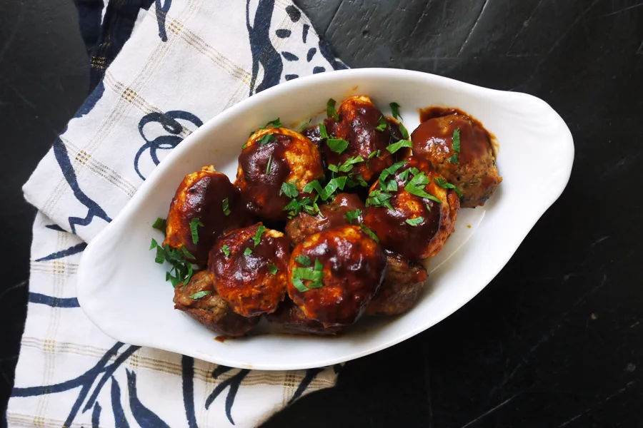 Cool Mom Eats weekly meal plan: BBQ Chicken Meatballs | One Hungry Mama