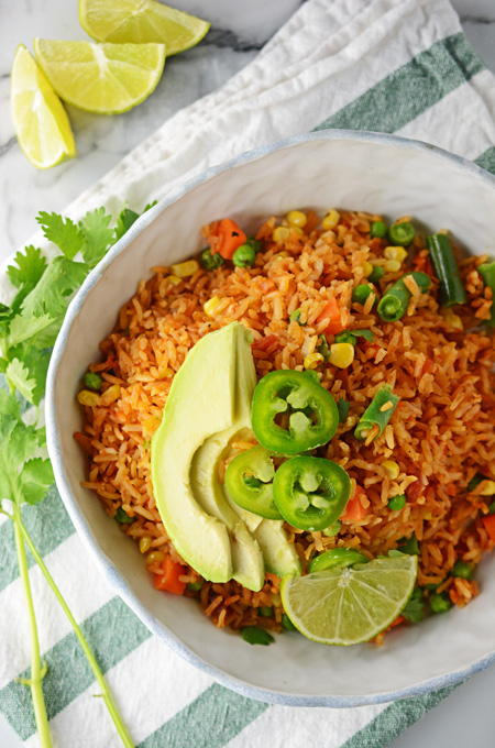 5 genius ways to use frozen vegetables for faster, easier weeknight dinners: Easy Mexican Red Rice | The Cake Chica