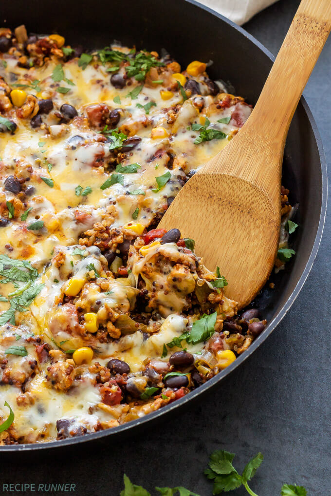Cool Mom Eats weekly meal plan: Turkey Taco Quinoa Skillet at Spoonful of Flavor