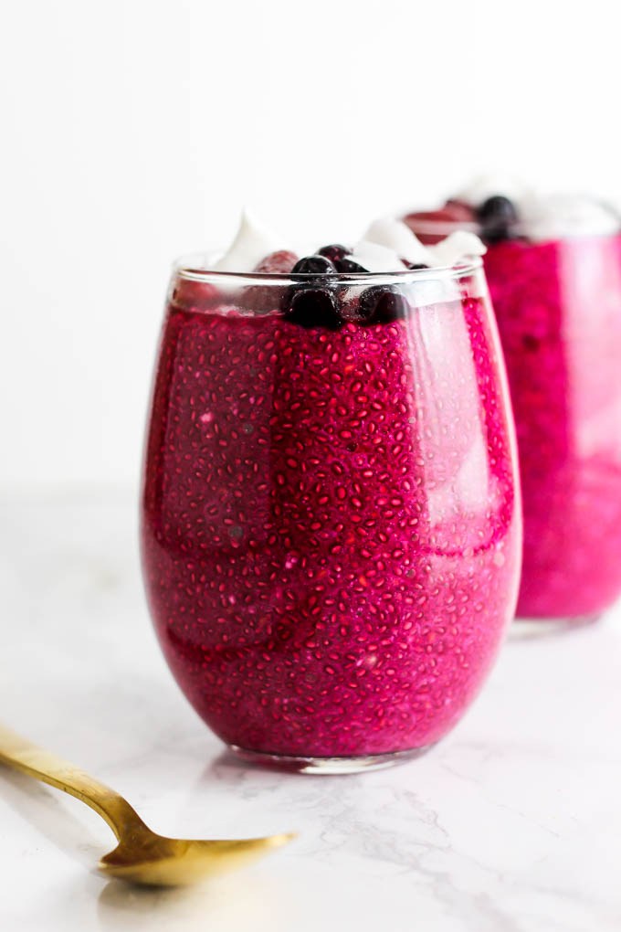 Superfood recipes for kids: Beet Strawberry Chia Pudding at Emilie Eats