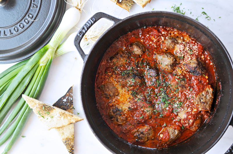 Cool Mom Eats weekly meal plan: Pan-Braised Meatballs at The Pig and The Quill 