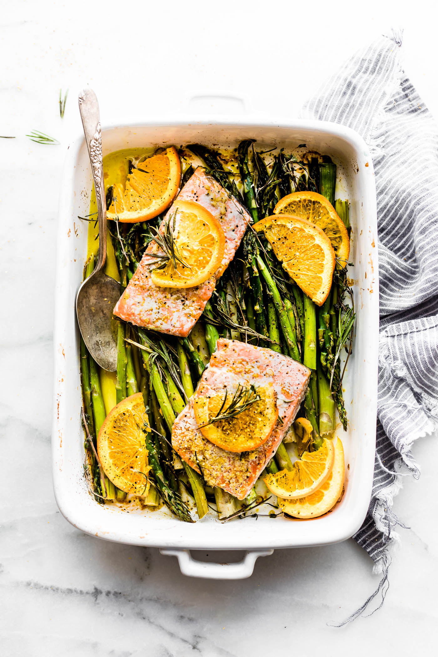 Cool Mom Eats weekly meal plan: Rosemary Orange One Pan Baked Salmon at Cotter Crunch