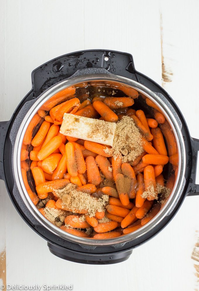 Thanksgiving recipes you can make in your Instant Pot! Instant Pot Brown Sugar Glazed Carrots at Deliciously Sprinkled Thanksgiving recipes you can make in your Instant Pot! Instant Pot Brown Sugar Glazed Carrots at Deliciously Sprinkled
