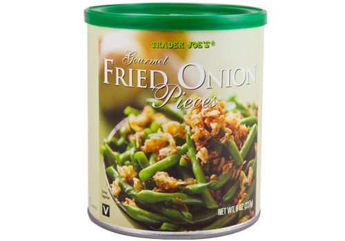 All the Trader Joe's products to grab for easier Thanksgiving cooking: Gourmet Fried Onion Pieces | featured at Cool Mom Eats