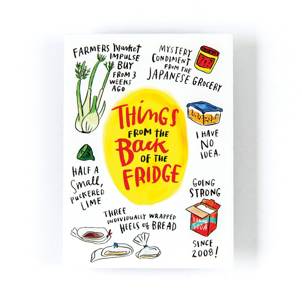 Hilarious gifts that poke (just enough!) fun of foodie culture for your favorite artisanal food, avocado toast, matcha tea loving friends with a sense of humor: Back of the fridge magnet at Emily McDowell Studios | Cool Mom Eats holiday gift guide 2017 Hilarious gifts that poke (just enough!) fun of foodie culture for your favorite artisanal food, avocado toast, matcha tea loving friends with a sense of humor: Back of the fridge magnet at Emily McDowell Studios | Cool Mom Eats holiday gift guide 2017