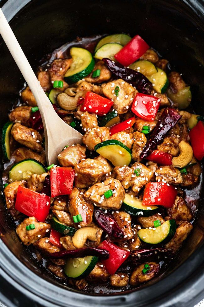 Cool Mom Eats weekly meal plan: Slow Cooker Kung Pao Chicken at The recipe Critic
