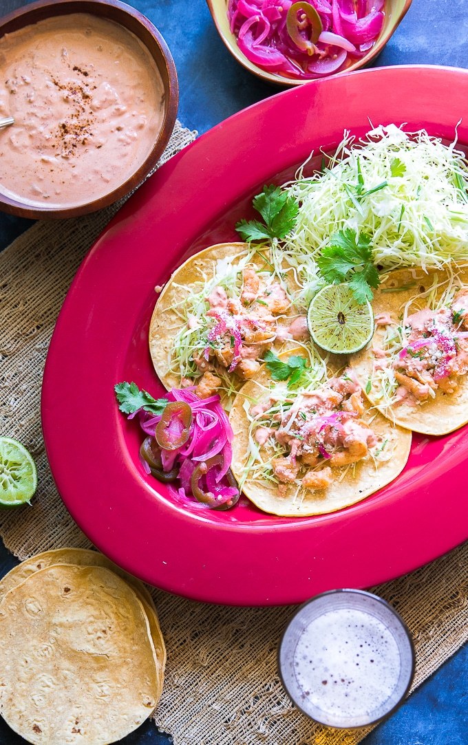 Cool Mom Eats weekly meal plan: Beer Braised Shrimp Tacos at Beyond the Bayou