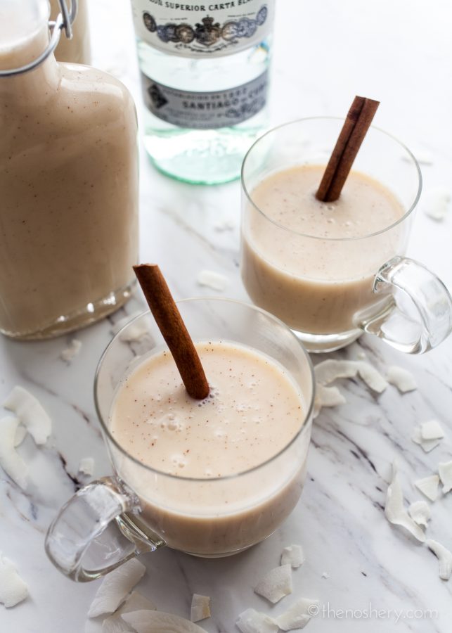 Make ahead holiday cocktail recipes | Coquito at The Noshery