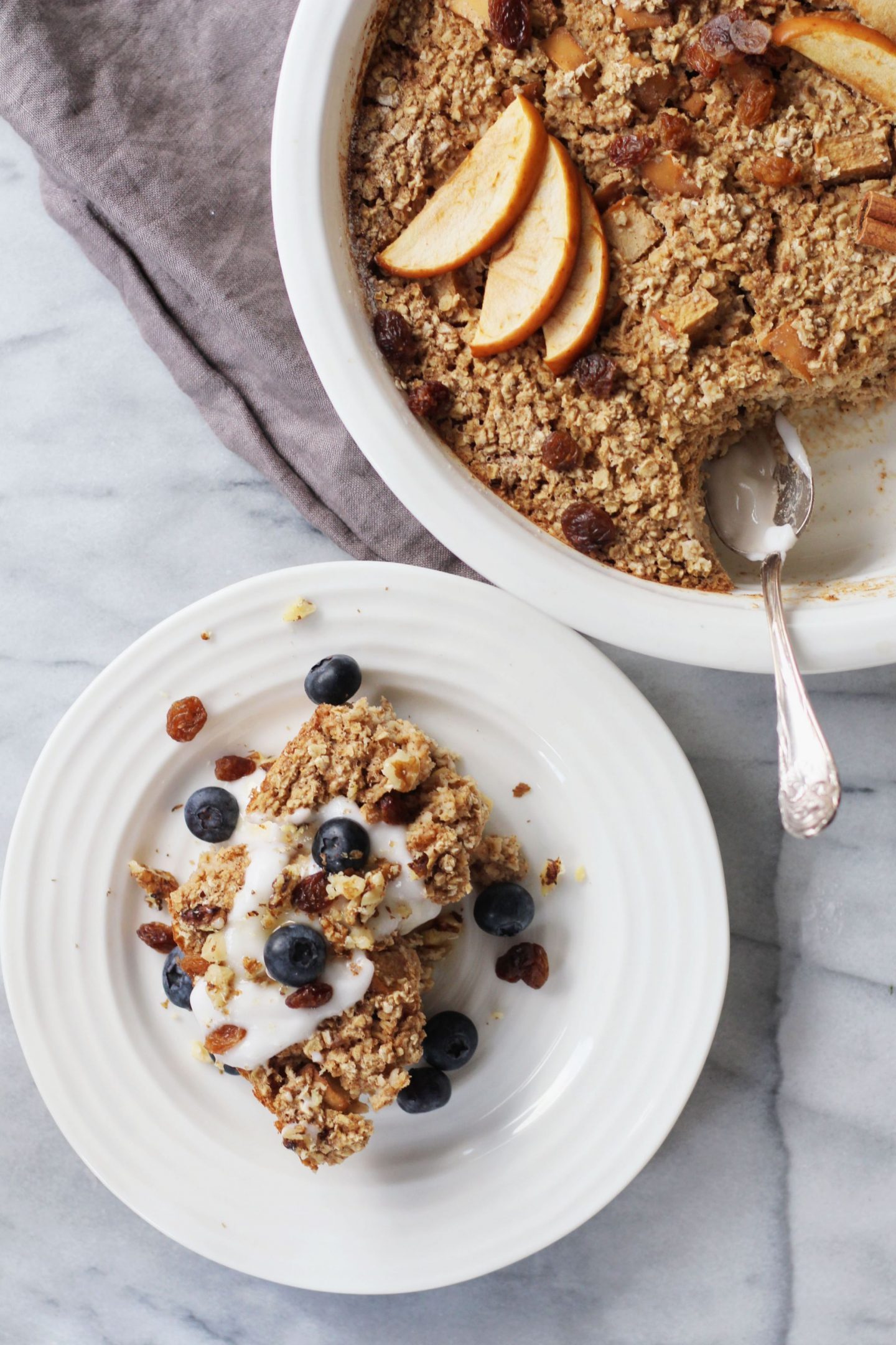 Make-ahead holiday breakfast recipes: Apple & Maple Cinnamon Baked Oatmeal | The Naked Kitchen