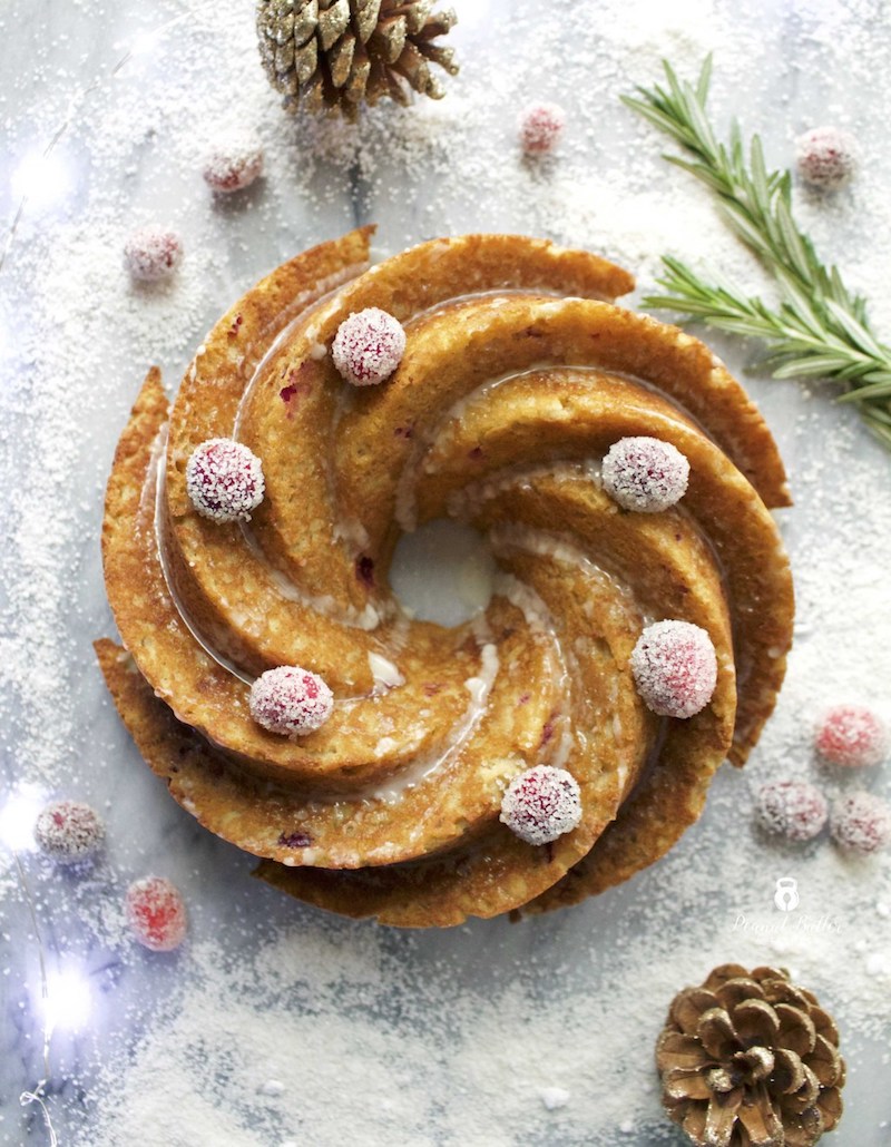 Clean holiday dessert recipes: Paleo and gluten-free cranberry orange bundt cake at Peanut Butter and Fitness Clean holiday dessert recipes: Paleo and gluten-free cranberry orange bundt cake at Peanut Butter and Fitness