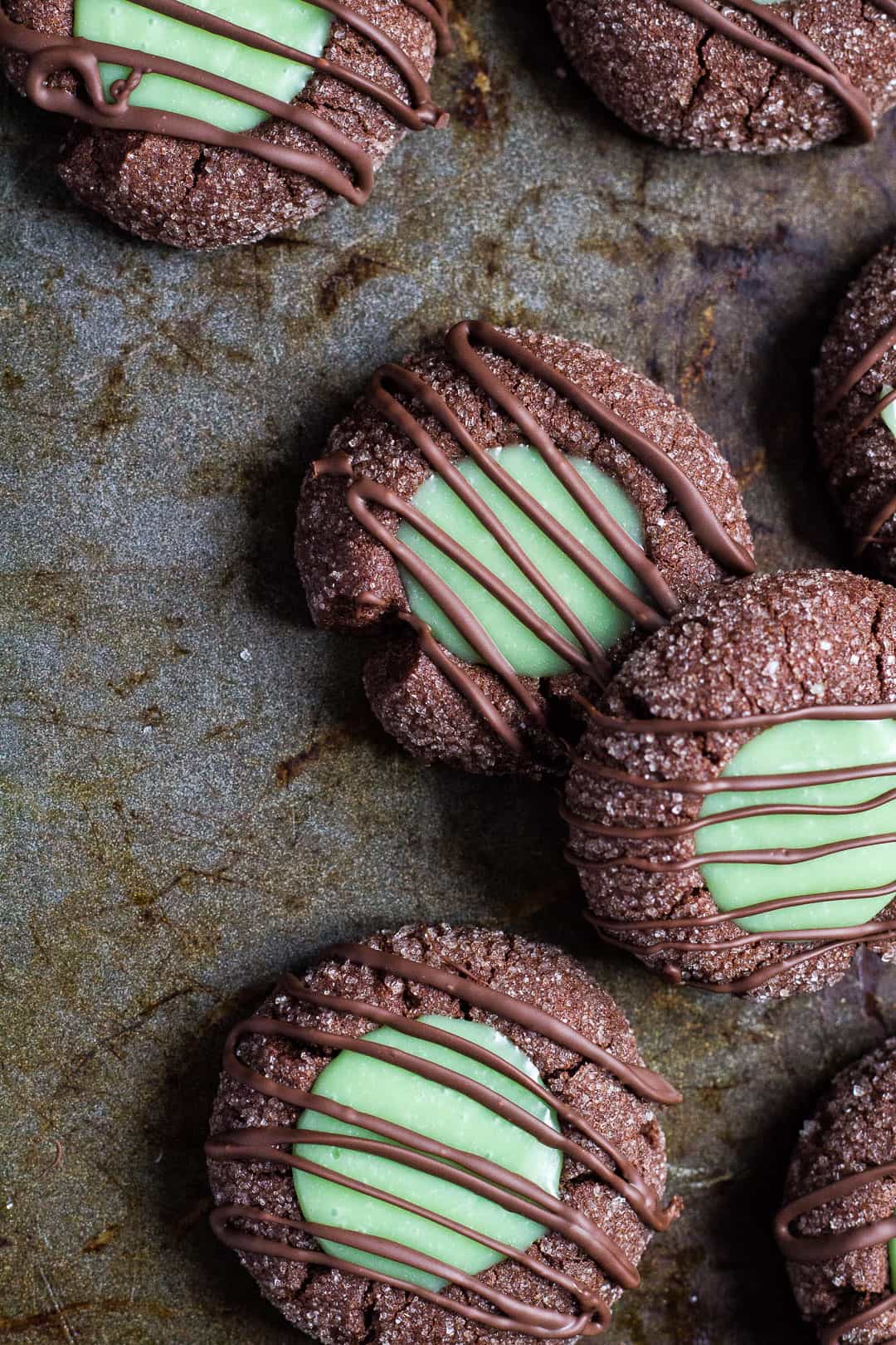 Holiday thumbprint cookies: Mint Chocolate Thumbprint Cookies | Marsha's Baking Addiction