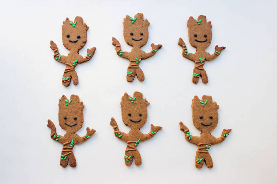 Pop-culture gingerbread cookies: Groot at Disney Family