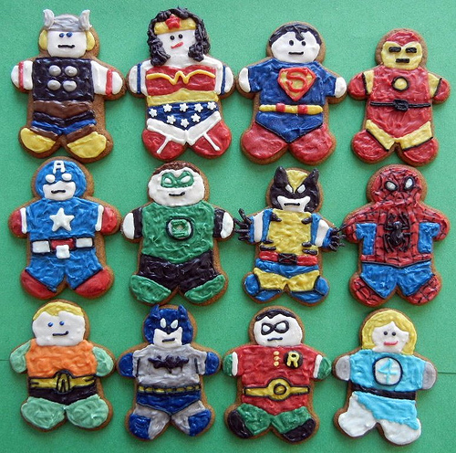 Pop-culture gingerbread cookies: Superheroes at Sugar Swings