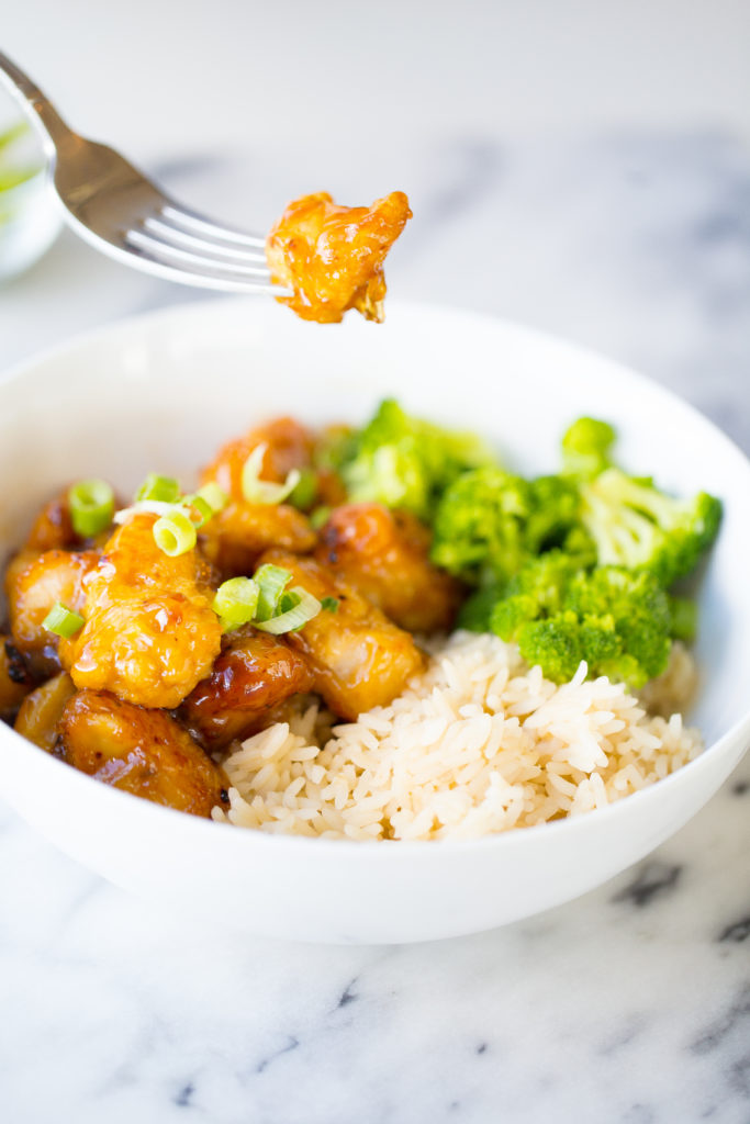 Cool Mom Eats weekly meal plan: Crispy Honey Chicken Bowls at Butter Be Ready