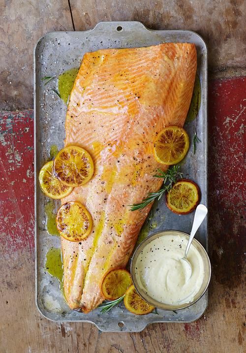 Cool Mom Eats weekly meal plan: Roast Salmon with Citrus Ginger Aioli at Two Sisters and a Meal 