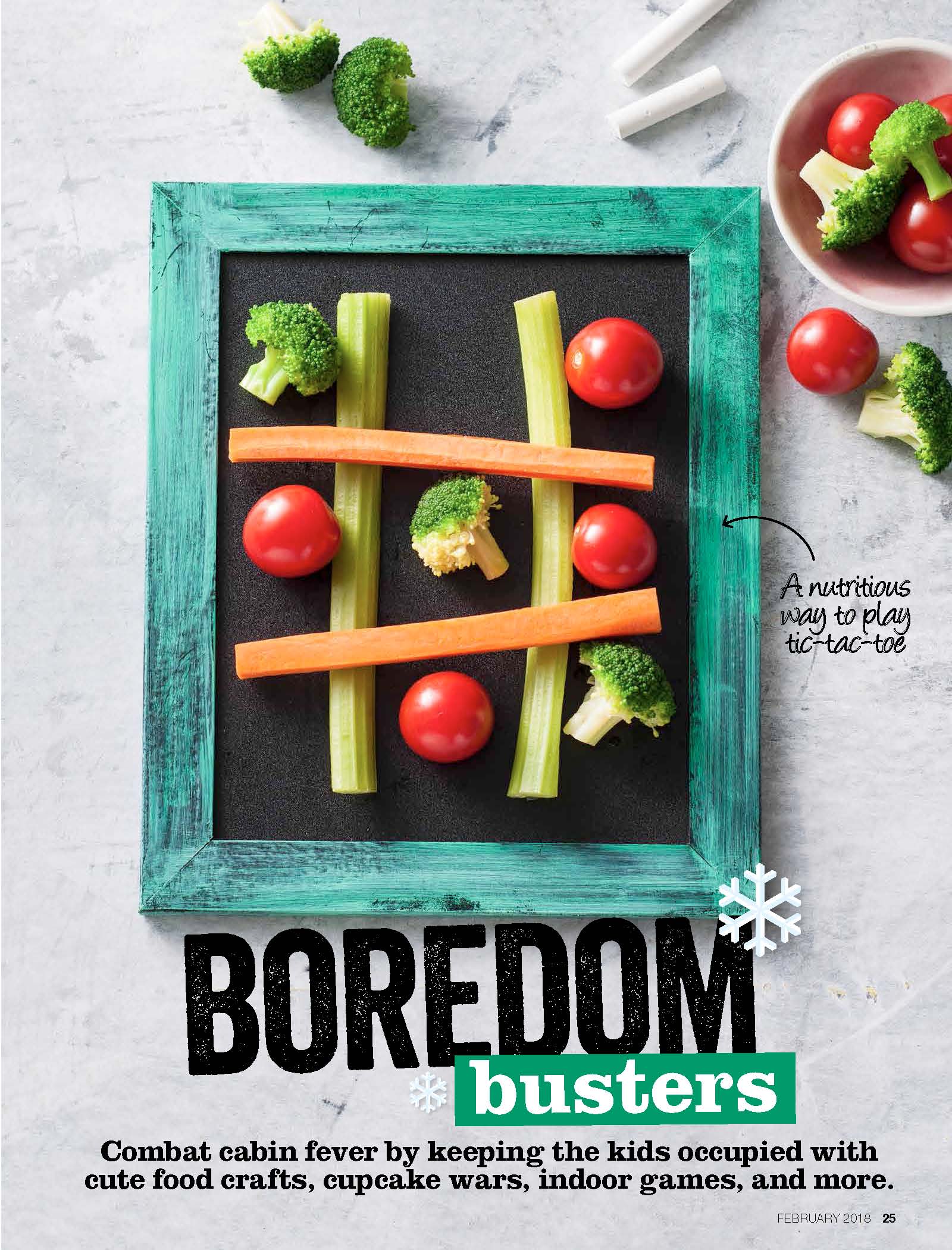 Savory Magazine Snow Day activity guide includes kitchen fun for families like edible tic tac toe | Cool Mom Eats (sponsored)