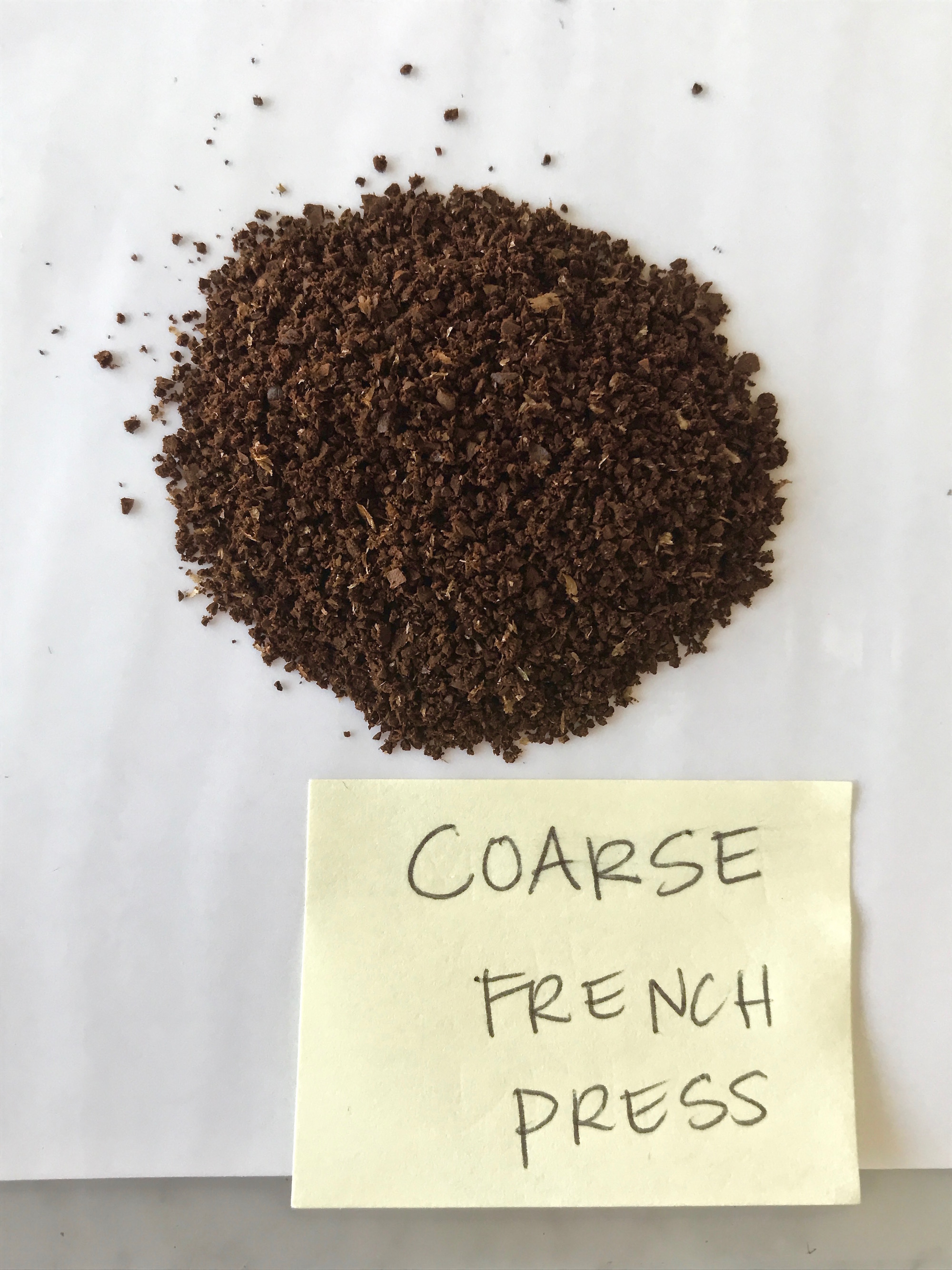 Visual guide to grinding coffee: Coarse French Press | © Jane Sweeney Cool Mom Eats