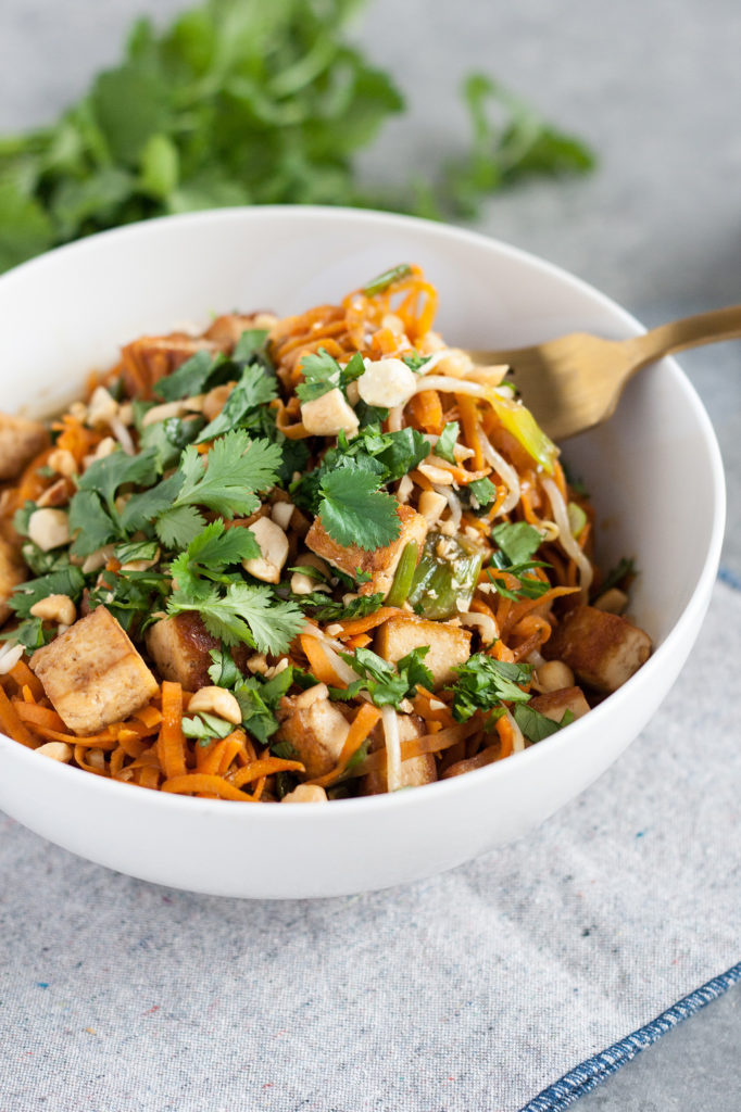 Cool Mom Eats weekly meal plan: Vegan Pad Thai with Sweet Potato Noodles at Well Vegan