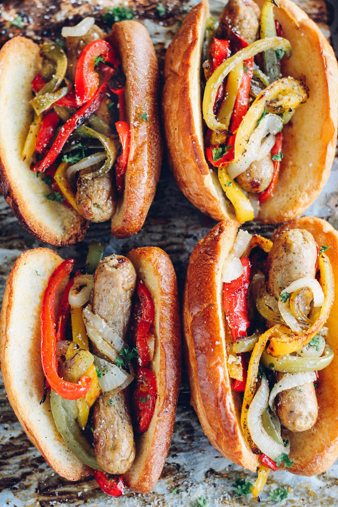 Super Bowl recipes that satisfy your game day cravings and also serve as dinner: Sheet Pan Sausage and Pepper Hoagies | Destination Delish Super Bowl recipes that satisfy your game day cravings and also serve as dinner: Sheet Pan Sausage and Pepper Hoagies | Destination Delish